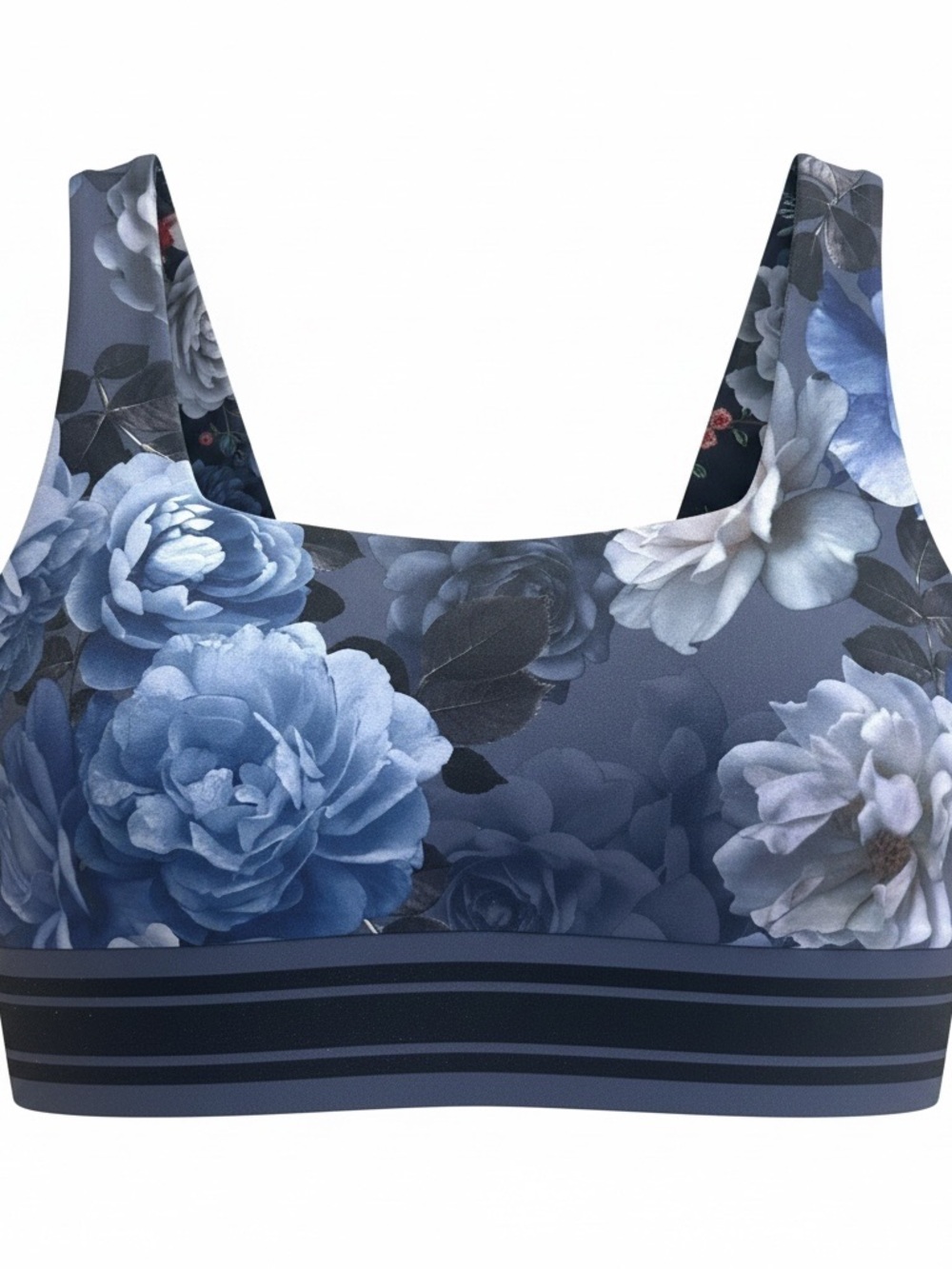 Johnny Was Bee Active Ardell Floral Square Neck Reversible Sports Bra XL NEW